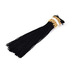 Черный Изготовление петель из нейлонового металлического плетеного шнура, чёрные, 1 мм и 2 мм в диаметре, 157~165 мм длиной