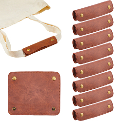 Brun Saddle 10pièces de protections pour poignées de bagages en simili cuir, rectangle, selle marron, 102x121x1.5~5mm