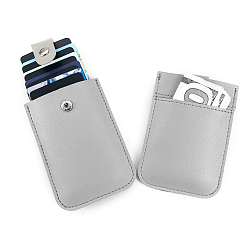 Светло-серый Чехол для карт из искусственной кожи, тонкая минималистичная визитница, прямоугольные, светло-серый, 104x74x3 мм