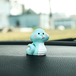 Pale Turquoise Snake Resin Car Display Decorations, Car Home Office Ornaments, Pale Turquoise, 30x25mm