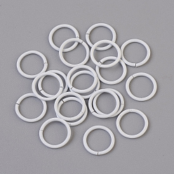 White Iron Jump Rings, Open Jump Rings, White, 18 Gauge, 10x1mm, Inner Diameter: 8mm