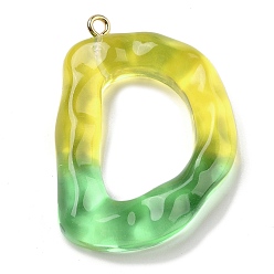 Letter D Смола подвеска, с обнаружением железного кольца, Письмо ~ Z, Буква D, 39x29.5x7 мм, отверстие : 2 мм
