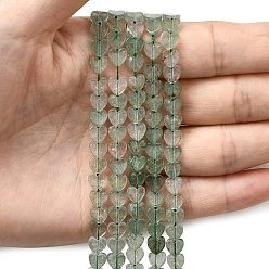 Клубничный Кварц Натуральный зеленый клубника кварц бисер нити, сердце, 6x6x2 мм, отверстие : 0.7 мм, около 65~72 шт / нитка, 13.39'' (34 см) ~ 15.35'' (39 см)
