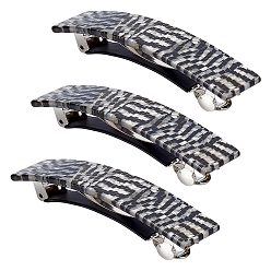 Черный Заколки для волос с уксусной кислотой, с железной фурнитурой, прямоугольные, чёрные, 82x19x15 мм