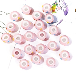 Круглые Фарфоровые бусины ручной работы, яркие глазурованные, круглые, 16x13 мм, отверстие : 2 мм