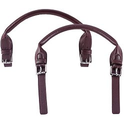 Кокосово-Коричневый Рукоятки из искусственной кожи, со сплавочной фурнитурой и фурнитурой железной, для замены ремней для мешков, платина, кокосового коричневый, 568~570x16.5x12~12.5 мм