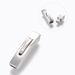 Матовый Платиновый Цвет Штыковые застежками из нержавеющей стали, матовые, матовой платины, 304 мм, отверстие : 28.5x6 мм