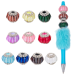 Color mezclado 10 pcs 10 abalorios acrílicos de colores, linterna, color mezclado, 19~20x6 mm, agujero: 3 mm, 1 pc / color