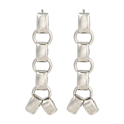 Нержавеющая Сталь Цвет Устойчивые к потускнению 304 серьги-гвоздики из нержавеющей стали, для женщин, прямоугольник с кольцом, цвет нержавеющей стали, 42x12 мм