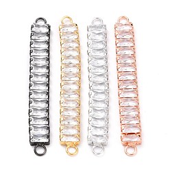 (52) Непрозрачная лаванда Латунные прозрачные соединители с кубическим цирконием, долговечный, прямоугольные, разноцветные, 56x7x3 мм, отверстие : 2.5 мм