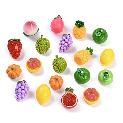 (52) Непрозрачная лаванда Непрозрачная смола декодирует кабошоны, имитация фруктов, разнообразные, разноцветные, 23~32x25~26x21~24 мм