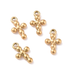 Золотой Ионное покрытие (ip) 304 брелоки из нержавеющей стали, крестик, золотые, 12.5x7.5x2 мм, отверстие : 1.2 мм
