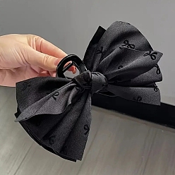 Черный Заколки для волос с когтями из ткани, с пластиковым, бантом, аксессуары для волос для женщин и девочек, чёрные, 190x80 мм