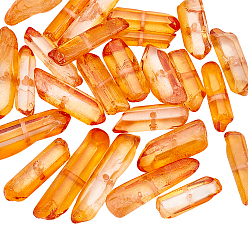 Коралловый 1 нити из натурального кварцевого хрусталя бусины нити, окрашенные, самородки, коралл, 15~30x4~8x4~7 мм, отверстие : 1 мм, 8 дюйм