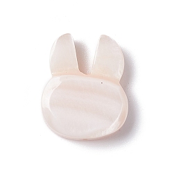 Розовая Раковина Натуральный розовый бусины, морские стеклянные бусы, вертикальное отверстие, кролик, 10.5x12x3 мм, отверстие : 0.8 мм