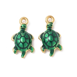 Turtle 304 нержавеющей стальной эмали подвески, ионное покрытие (ip), реальный 18 k позолоченный, черепаха, 23x12.5x6 мм, отверстие : 2 мм