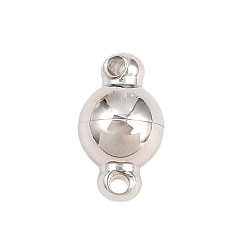 Stainless Steel Color 304 Stainless Steel Magnetic Clasps, Round, with Loops, Round Hole, Stainless Steel Color, 10x6x6mm, Hole: 1.2mm