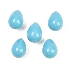 Темно-Голубой Гальванические непрозрачные стеклянные бусины, имитация бирюзовый, слеза, глубокое синее небо, 13~13.5x9.5~10 мм, отверстие : 0.9 мм