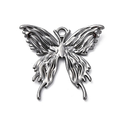 Черный Цвет Металла Стойки подвески обшивки сплава, бабочка, металлический черный , 33x36x2 мм, отверстие : 3 мм