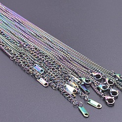 Rainbow Color 2.2мм 304 ожерелья из витой цепи из нержавеющей стали, Радуга цветов