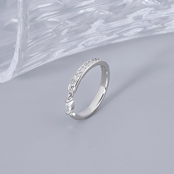 Horse Eye Латунные микропаве кубические цирконии манжеты открытые кольца для женщин, платина, лошадиный глаз , внутренний диаметр: регулируемый