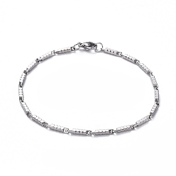 Нержавеющая Сталь Цвет Устойчивые к потускнению браслеты-цепочки унисекс 201 из нержавеющей стали, с карабин-лобстерами , цвет нержавеющей стали, 8-1/4 дюйм (21 см), 2 мм