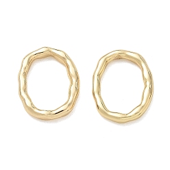 Golden 304 Edelstahl verbindet Ringe, Textur oval, langlebig überzogen, golden, 19.5x15x2.5 mm, Innendurchmesser: 15x10 mm