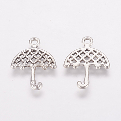 Plata Antigua Colgantes paraguas de estilo tibetano, sin cadmio y níque y plomo, plata antigua, 20.5x15x1 mm, agujero: 2 mm