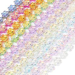 (52) Непрозрачная лаванда Стеклянные бусины с гальваническим покрытием , цветок, с покрытием AB цвета, с половиным покрытием, разноцветные, 12x13x5 мм, отверстие : 1 мм, около 50 шт / нитка, 25.59'' (65 см)