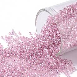 (2105) Silver Lined Pink Opal Круглые бусины toho, японский бисер, (2105) розовый опал с серебряной подкладкой, 15/0, 1.5 мм, отверстие : 0.7 мм, Около 135000 шт / фунт