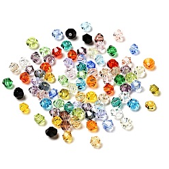 Mixed Color Imitation Austrian Crystal Beads, Grade AAA, Faceted, Bicone, Mixed Color, 3x3mm, Hole: 0.7~0.9mm