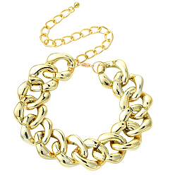 Light Gold 1Колье-чокер из массивной кубинской цепи из поликарбоната и алюминия для женщин, золотой свет, 11.02 дюйм (28 см)