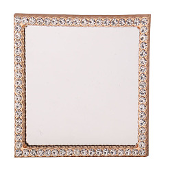Квадрат Миниатюрные зеркала из сплава, для украшения стен кукольного домика, квадратный узор, 55x55 мм