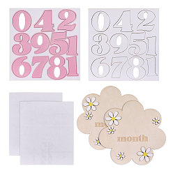 (52) Непрозрачная лаванда 2 сумки 2 цветные карточки для ежемесячных достижений малыша из МДФ с табличкой для объявления, подарки на рождение ребенка для мальчиков и девочек, цветок, разноцветные, 155x160x7 мм, 1 сумка / цвет
