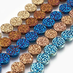 (52) Непрозрачная лаванда Гальваническая немагнитная синтетическая гематитовая нить, плоско-круглые, разноцветные, 12x3.5 мм, отверстие : 1 мм, около 33 шт / нитка, 15.55 дюйм (39.5 см)