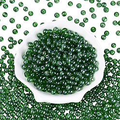 Морско-зеленый 500 шт. прозрачные стеклянные бусины, остекление стиль, круглые, цвета морской волны, 6 мм, отверстие : 1.2 мм