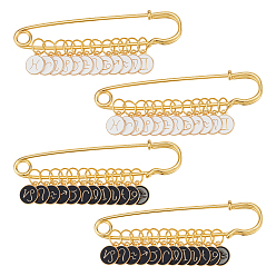 (52) Непрозрачная лаванда 4 шт. 2 стили, подвесные маркеры с эмалью из сплава и фиксирующими стежками, плоский круглый с созвездиями, с кольца прыжок из латуни, разноцветные, 102 мм, 2 стили