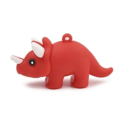 (123L) Белый крем непрозрачный блеск Пластиковые подвески, динозавр, огнеупорный кирпич, 30.5x60x19.5 мм, отверстие : 3 мм