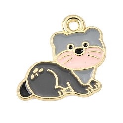 Beaver Подвески из эмали и сплава, золотые, животная тема, амулеты из бобра, 17x18.5x1 мм, отверстие : 1.5 мм