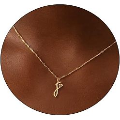 Letter F Модные латунные ожерелья с подвеской в виде сердца для женщин, золотые, Буква F, 16.54 дюйм (42 см)