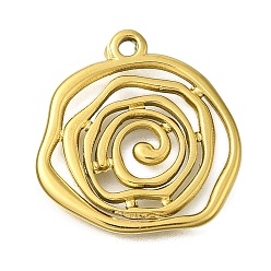 Золотой 304 подвески из нержавеющей стали, вихревой плоский круглый брелок, золотые, 23x22.5x1.5 мм, отверстие : 1.8 мм