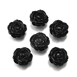 Black Onyx Резные подвески из натурального черного оникса, , окрашенная и подогревом, 19.5~25.5x19.5~25.5x7.5~9.5 мм, отверстие : 0.8~1.2 мм