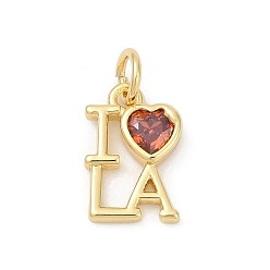 Настоящее золото 18K Латунь прокладывает кубические циркониевые прелести, слово я люблю ла, долговечный, без свинца и без кадмия, стойки покрытие, с целью перехода в кольце, реальный 18 k позолоченный, 12.5x8.5x2.5 мм, отверстие : 3.5 мм