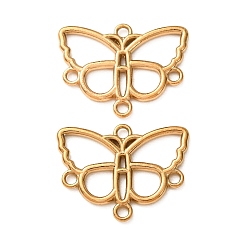 Butterfly Vintage Style 304 Stainless Steel Links, Golden, Butterfly, 17.5x27x3mm, Hole: 2mm