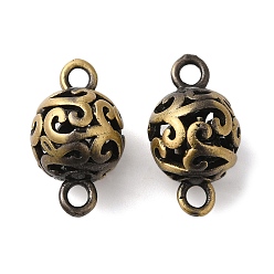 Brushed Antique Bronze Покрытие стойки, полая латунь, круглый шарик, соединительные подвески, без кадмия и без свинца, щеткой античная бронза, 20x11.5 мм, отверстие : 3.5 мм