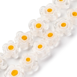 Прозрачный Handmade millefiori lampwork beads strands, слива, прозрачные, 9.5x10.5x3.5 мм, отверстие : 0.8 мм, около 35 шт / нитка, 14.17'' (36 см)