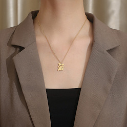 Koala 304 ожерелья с подвесками из нержавеющей стали для женщин, золотые, коала, 17.72 дюйм (45 см)