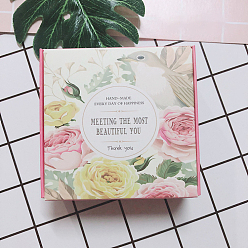 Цветок Складные бумажные подарочные коробки, мыльницы ручной работы, квадратный, цветок, 7.5x7.5x3 см