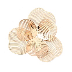 Light Gold Железа филигранные подвески, многослойный цветочный кулон, золотой свет, 42x45x5 мм, отверстие : 1.4 мм