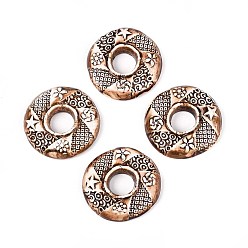 Верблюжий Фарфора ручной работы подвески, кольцо с рисунком звезды, фантазии античного стекла фарфора, верблюжие, 48x9~10 мм, отверстие : 14.5~15 мм